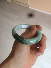 Load image into Gallery viewer, 52.3mm Certified 100% Natural type A sunny green/dark green deep forest Jadeite Jade bangle Deep in the forest AZ8-1651
