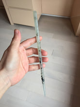 Load image into Gallery viewer, 22cm 100% Natural icy watery black dark green ink painting(水墨画) Xiu Jade (Serpentine) Hairpin AW71
