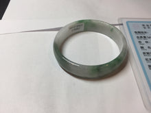 Load image into Gallery viewer, 50mm 100% natural type A sunny green light green gray jadeite bangle PB271-0997
