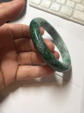 Load image into Gallery viewer, 57.5mm Certified Type A 100% Natural Sunny Green, Deep Forest Green, Gray &amp; Black Jadeite Jade Bangle AZ159-4038
