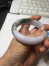 Load image into Gallery viewer, 55.2mm certified 100% natural Type A watermelon-rind green light purple Base jadeite bangle PA184-4754
