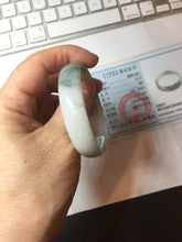 Load image into Gallery viewer, 50mm 100% natural type A sunny green light green gray jadeite bangle PB271-0997
