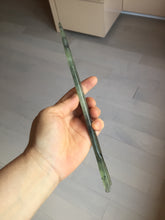 Load image into Gallery viewer, 22cm 100% Natural light green black Xiu Jade Serpentine vantage fish square style hairpin AW20
