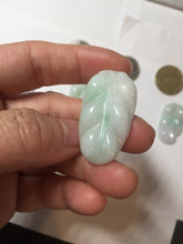 Load image into Gallery viewer, 100% natural type A  sunny green white purple jadeite jade leaf pendant group PB46
