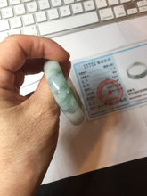 Load image into Gallery viewer, 50mm 100% natural type A sunny green light green gray jadeite bangle PB271-0997
