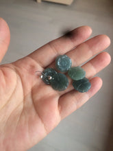 Load image into Gallery viewer, 100% Natural blue gray green  Guatemala jadeite Jade flower pendant group BH61
