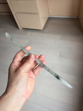 Load image into Gallery viewer, 22cm 100% Natural icy watery black dark green ink painting(水墨画) Xiu Jade (Serpentine) Hairpin AW71

