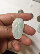 Load image into Gallery viewer, 100% natural type A  sunny green white purple jadeite jade leaf pendant group PB46
