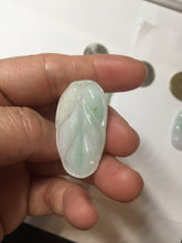 Load image into Gallery viewer, 100% natural type A  sunny green white purple jadeite jade leaf pendant group PB46
