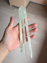 Load image into Gallery viewer, 18-20cm 100% Natural Icy light green white Xiu Jade (Serpentine) Hairpin AW72
