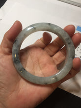 Load image into Gallery viewer, 60mm certified Type A 100% Natural icy watery light green with green floating flowers Jadeite Jade bangle BK134-7434
