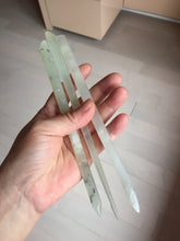 Load image into Gallery viewer, 18-20cm 100% Natural Icy light green white Xiu Jade (Serpentine) Hairpin AW72
