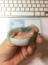 Load image into Gallery viewer, 50mm 100% natural type A sunny green light green gray jadeite bangle PB271-0997
