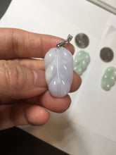 Load image into Gallery viewer, 100% natural type A  sunny green white purple jadeite jade leaf pendant group PB46
