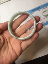 Load image into Gallery viewer, 52mm certified Type A 100% Natural sunny green white(白底青) thin style Jadeite jade bangle AZ160-1594
