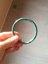 Load image into Gallery viewer, 58.5mm Certified Type A 100% Natural dark green/blue/gray Guatemala slim round cut Jadeite bangle PH11-2325
