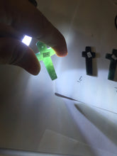 Load image into Gallery viewer, 100% Natural type A dark green/blue/black/gray Guatemala jadeite Jade Hand-held cross or cross pendant group PD93
