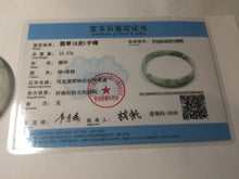 Load image into Gallery viewer, 51mm Certified Type A 100% Natural icy watery light green with green floating flowers thin Jadeite Jade bangle PJ56-1886
