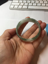 Load image into Gallery viewer, 51mm Certified type A 100% Natural green white half mountain half water (半山半水) thin Jadeite Jade bangle PB272-1040
