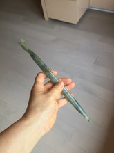 Load image into Gallery viewer, 24cm 100% Natural light green black Xiu Jade Serpentine vantage fish square style hairpin AW22
