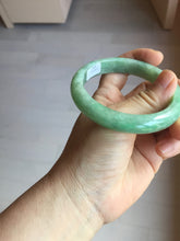 Load image into Gallery viewer, 58.4mm Certified Type A 100% Natural sunny green gray Jadeite Jade bangle PA119-9890
