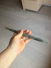 Load image into Gallery viewer, 24cm 100% Natural light green black Xiu Jade Serpentine vantage fish square style hairpin AW22
