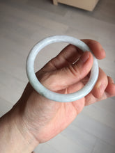 Load image into Gallery viewer, 54mm 100% natural Type A green white slim round cut jadeite jade bangle BL101-4674
