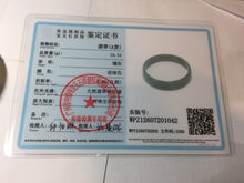 Load image into Gallery viewer, 51.7mm Certified type A 100% Natural oily dark green gray (油青) thin Jadeite Jade bangle PB273-1042
