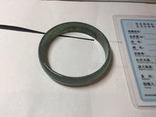 Load image into Gallery viewer, 51.7mm Certified type A 100% Natural oily dark green gray (油青) thin Jadeite Jade bangle PB273-1042
