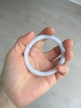 Load image into Gallery viewer, 51.5mm certified 100% natural type A light purple white slim oval round cut jadeite jade bangle BL51-3528
