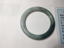 Load image into Gallery viewer, 57.5mm Certified Type A 100% Natural Dark Green Blue Gray Black Moonlit Ink (水墨月色) Round Cut Jadeite Jade Bangle BS150-0741
