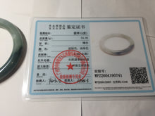 Load image into Gallery viewer, 57.5mm Certified Type A 100% Natural Dark Green Blue Gray Black Moonlit Ink (水墨月色) Round Cut Jadeite Jade Bangle BS150-0741
