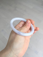 Load image into Gallery viewer, 51.5mm certified 100% natural type A light purple white slim oval round cut jadeite jade bangle BL51-3528
