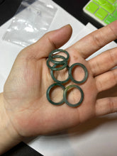 Load image into Gallery viewer, 14.5mm/size 3 1/2 100% natural type A icy watery green/blue slim Guatemala jadeite jade band ring BH63
