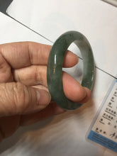 Load image into Gallery viewer, 50.5mm Certified type A 100% Natural icy watery oily dark green white Jadeite Jade bangle PB122-3460
