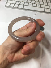 Load image into Gallery viewer, 52.6mm 100% natural light purple/pale pink/gray “Scattered Blossoms, 落英” Quartzite (Shetaicui jade) round cut  bangle SY137

