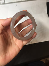 Load image into Gallery viewer, 52.6mm 100% natural light purple/pale pink/gray “Scattered Blossoms, 落英” Quartzite (Shetaicui jade) round cut  bangle SY137
