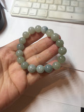 Load image into Gallery viewer, 10-10.5mm size 50-58mm 100% natural type A green gray jadeite jade beads bracelet AZ161
