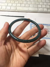 Load image into Gallery viewer, 60mm Certified Type A 100% Natural light green/blue/gray Guatemala slim round cut Jadeite bangle BP207-1015
