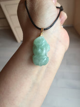 Load image into Gallery viewer, 100% natural type A sunny green jadeite jade 3D PiXiu (貔貅) pendant group AX150
