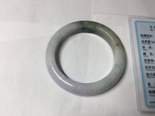 Load image into Gallery viewer, 53.7mm Certified 100% natural Type A Green &amp; Light Purple jadeite jade bangle PH243-0178
