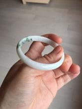 Load image into Gallery viewer, 50.2mm Certified Type A 100% Natural white with floating flowers/purple Jadeite Jade bangle BL92-4677
