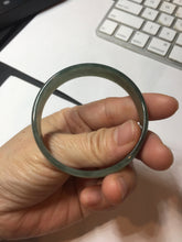 Load image into Gallery viewer, 51.7mm Certified type A 100% Natural oily dark green gray (油青) thin Jadeite Jade bangle PB273-1042
