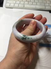 Load image into Gallery viewer, 54.5mm certified 100% natural Type A green light purple Distant Hills in Mist jadeite bangle PA185-4757
