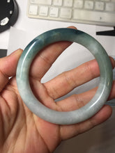 Load image into Gallery viewer, 57.5mm Certified Type A 100% Natural Dark Green Blue Gray Black Moonlit Ink (水墨月色) Round Cut Jadeite Jade Bangle BS150-0741
