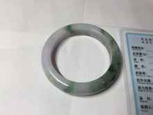 Load image into Gallery viewer, 53.7mm Certified 100% natural Type A Green &amp; Light Purple jadeite jade bangle PH243-0178
