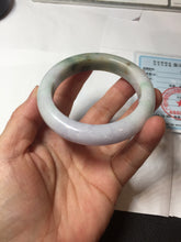 Load image into Gallery viewer, 53.7mm Certified 100% natural Type A Green &amp; Light Purple jadeite jade bangle PH243-0178
