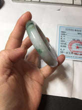 Load image into Gallery viewer, 53.7mm Certified 100% natural Type A Green &amp; Light Purple jadeite jade bangle PH243-0178
