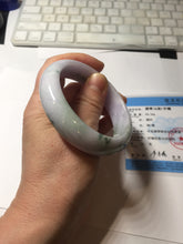 Load image into Gallery viewer, 54.5mm certified 100% natural Type A green light purple Distant Hills in Mist jadeite bangle PA185-4757
