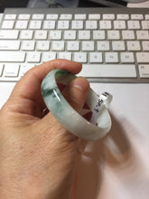 Load image into Gallery viewer, 50.9mm 100% natural type A sunny green light green Mountains Unfold in Succession(两岸青山次第出) green jadeite bangle PB270-1031
